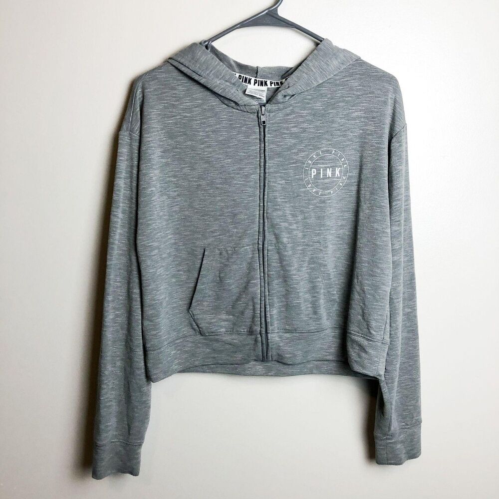Victoria's Secret PINK Cropped Zip Up Hoodie